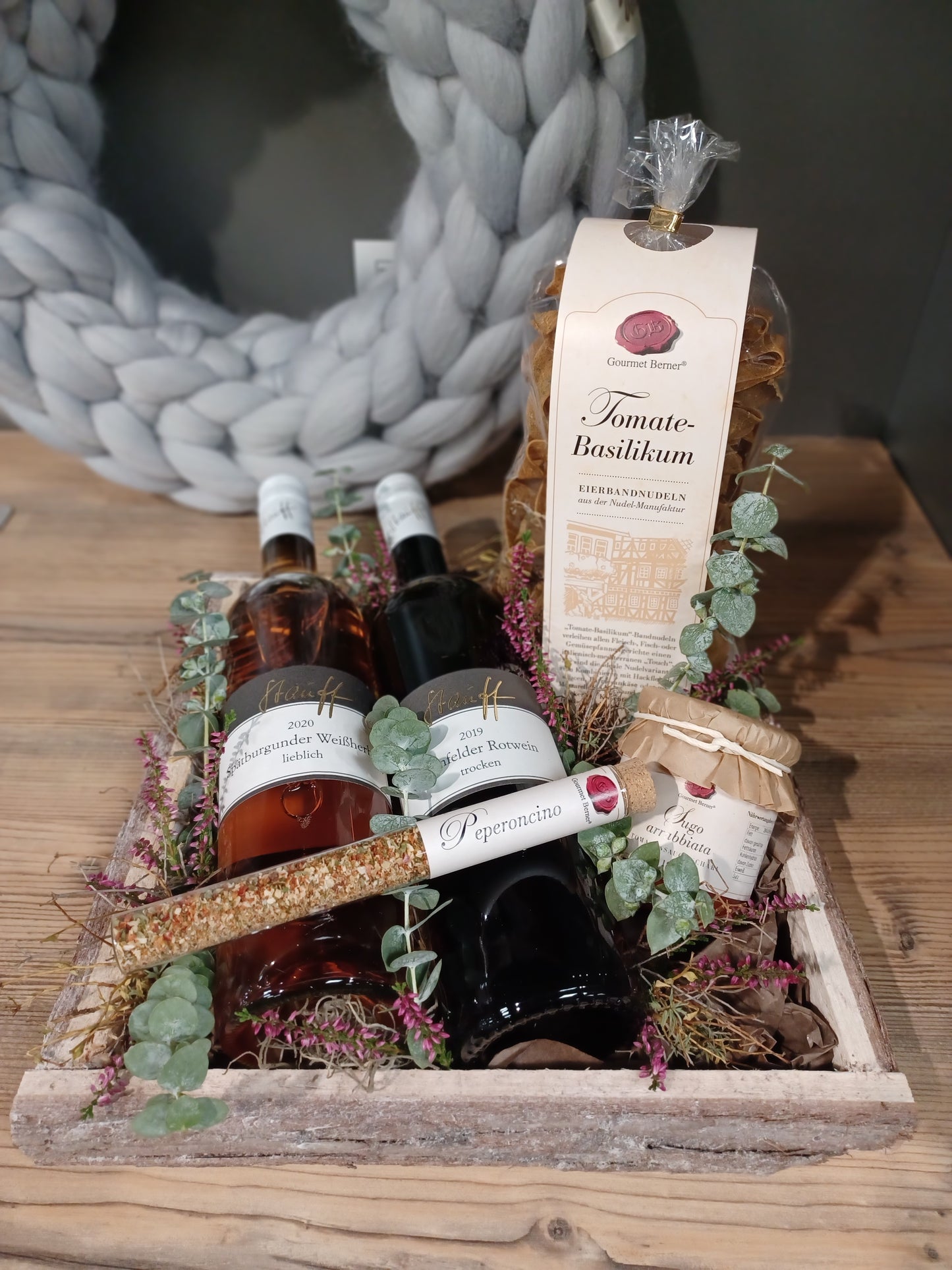 Holz- Weinpräsent